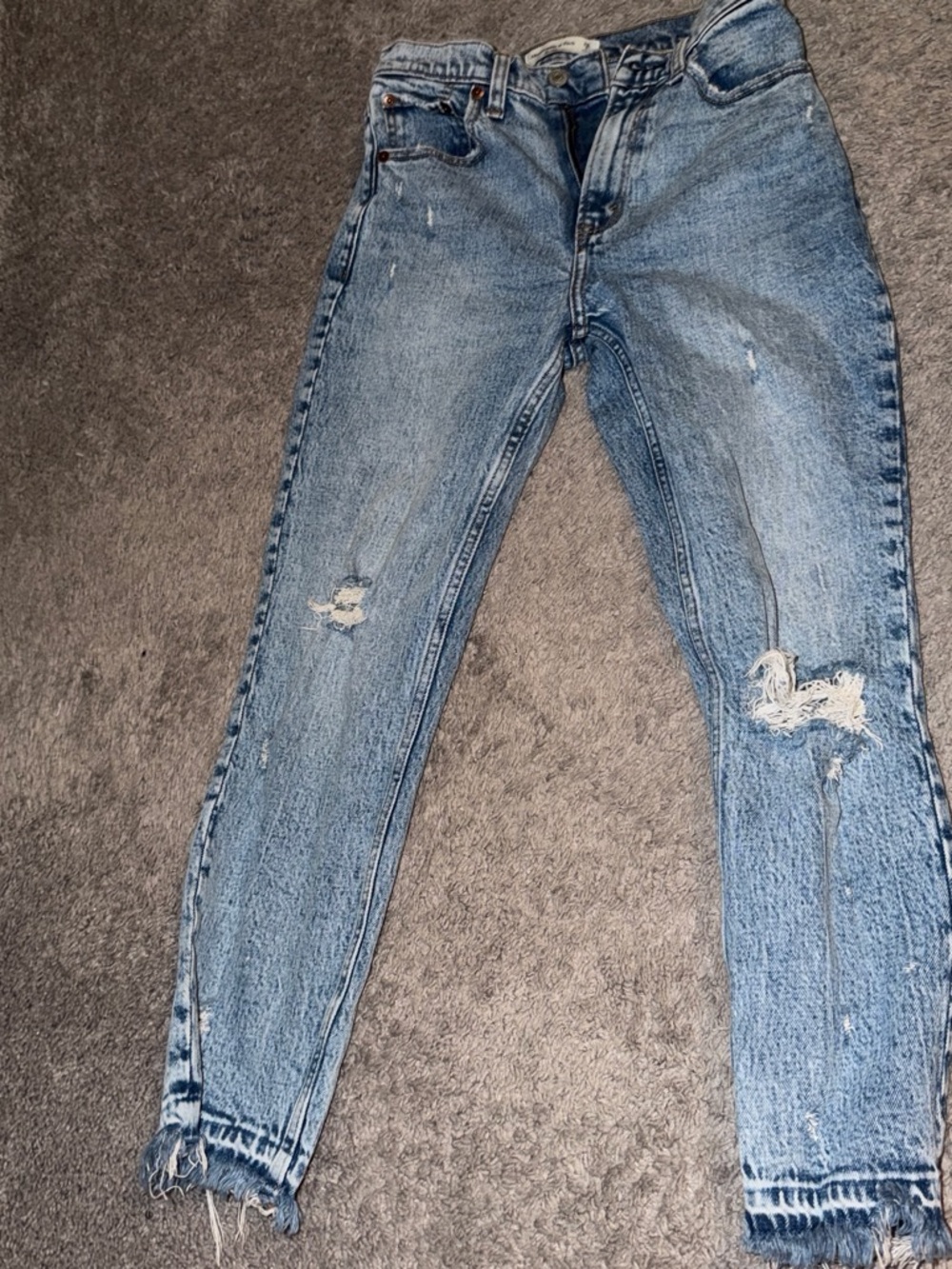 Abercrombie & Fitch Light Blue Distressed Skinny Jeans